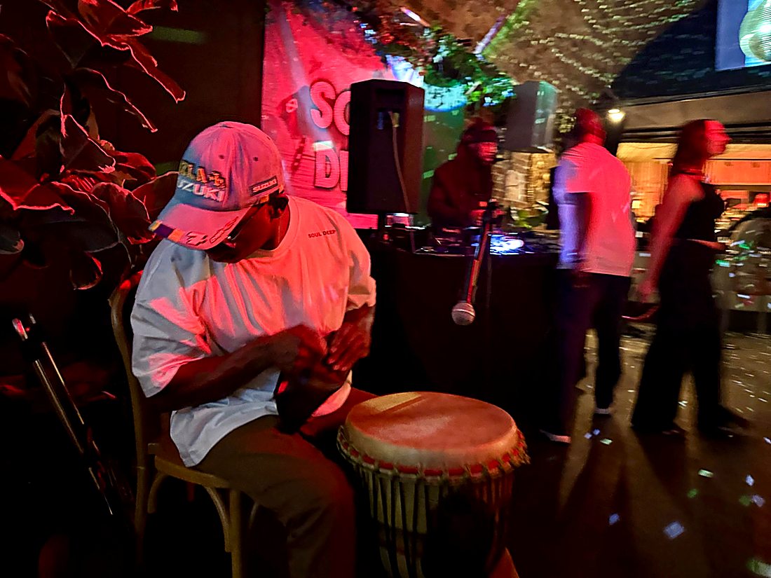 Live percussion at a Soul Deep event